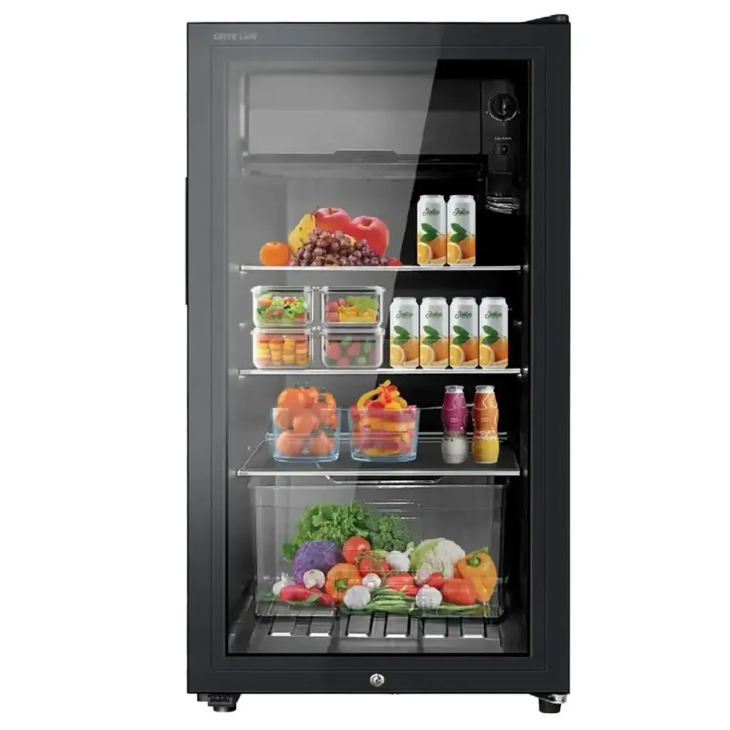 Green Lion Mini Refrigerator – 83L Capacity, Quiet Operation, Eco-Friendly, Adjustable Shelves, Sleek Black Design | GMF83 |