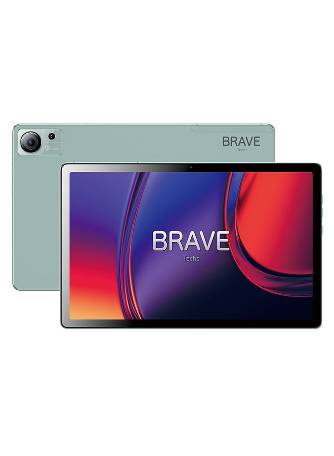 BRAVE T3 Pro Android 15 Tablet – 10.1" Display, 128GB Storage, 4GB RAM + 4GB Virtual RAM, Octa-Core Processor, 13MP Camera, Dual Speaker, 4G LTE, Type‑C Charging, Leather Flip Cover Included – CYAN