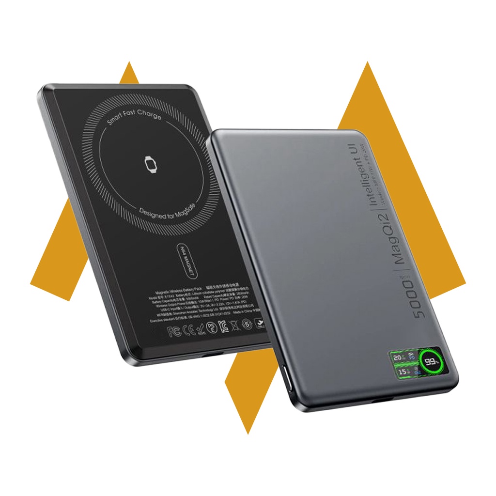 رشيق | باور بانك لاسلكي مغناطيسي من حمد ستور بسعة 5000mAh – شحن سريع بقوة 15 واط، بمنفذ USB-C، متوافق مع MagSafe، تصميم نحيف وخفيف الوزن | 7MD45125 |