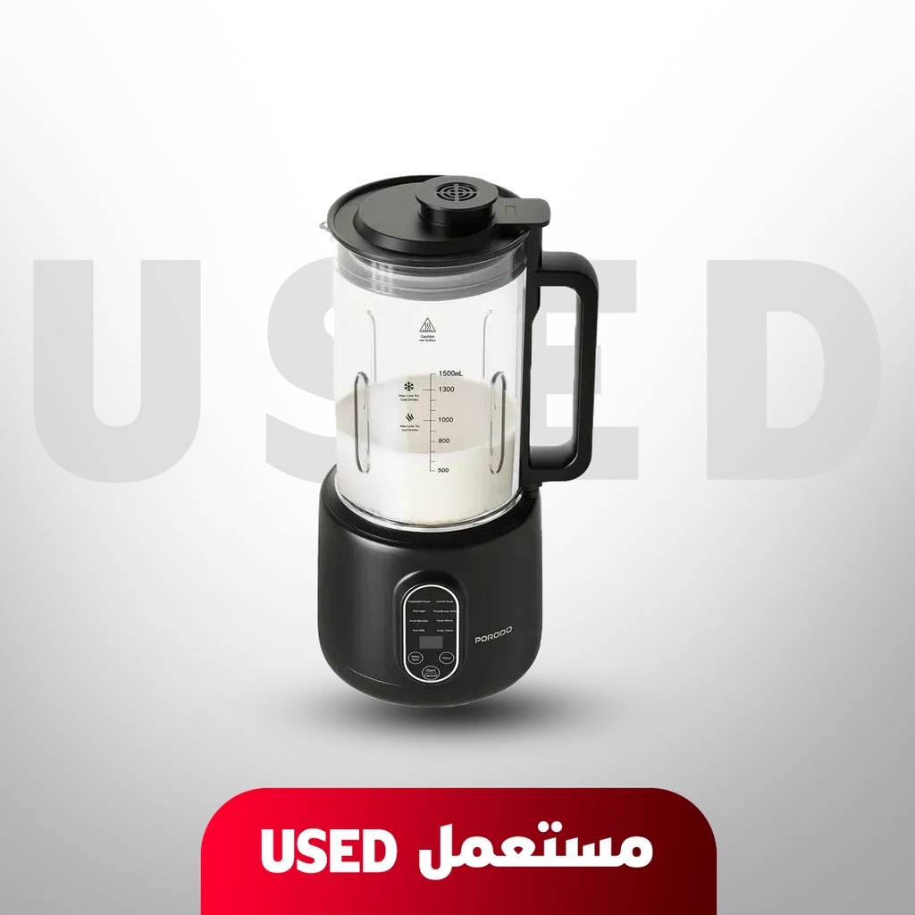 🚨 نموذج عرض محل 🚨 صانع حليب المكسرات Porodo Lifestyle بقدرة 600 واط وسعة 1.5 لتر مع وعاء حراري متطور ووظيفة التنظيف التلقائي ووضعية مزج مزدوجة |LFS059||PD-LFST059-BK| 🚨 غير خاضع للضمان 🚨