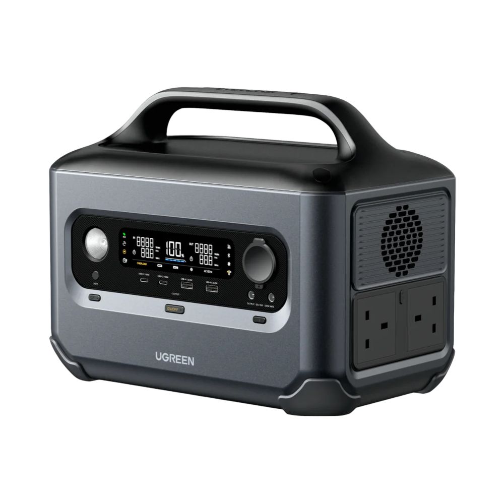 UGREEN PowerRoam 680Wh 600W Portable Power Station – Fast-Charging PowerZip Technology, U-Turbo 1500W Support, EV-Rated LFP Batteries (3000+ Cycles), Solar/DC/AC Input, 965W Total Output | GS600 - 15051A |