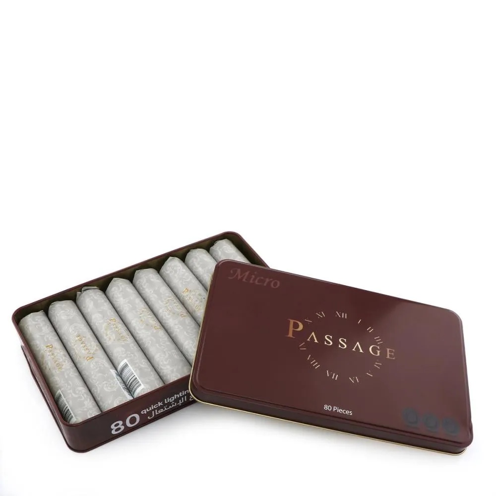 PASSAGE Micro Mini Charcoal – 80pcs, 27mm Quick Ignition, Odorless & Smokeless, Long Burning for Mini Steamers & Hair Straighteners