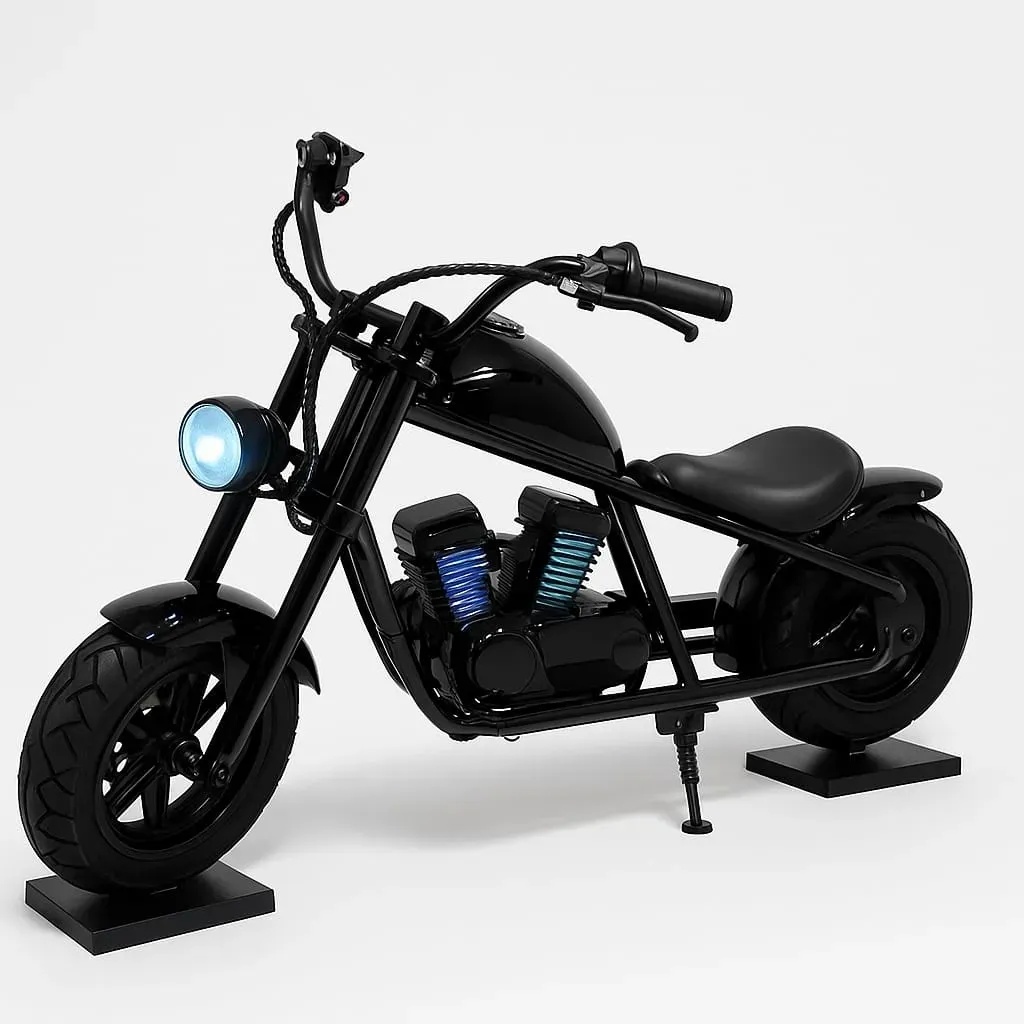 Harley Cruiser Electric Kids Bike – 3 Speeds, 160W Motor, LED Light, Smoke Effect, Bluetooth Speaker, Ride-On Motorcycle