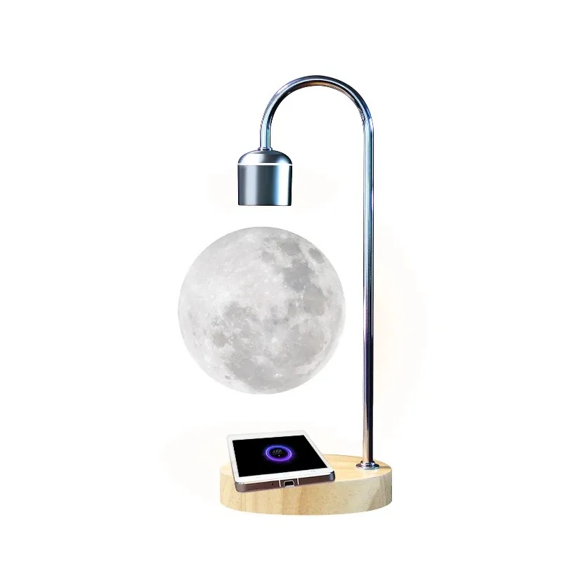 🚨 USED 🚨 Levitating Moon Lamp: Smart 3D Printed Magnetic LED Night Light Base Table Lamp 🚨 Not Covered By Warranty 🚨
