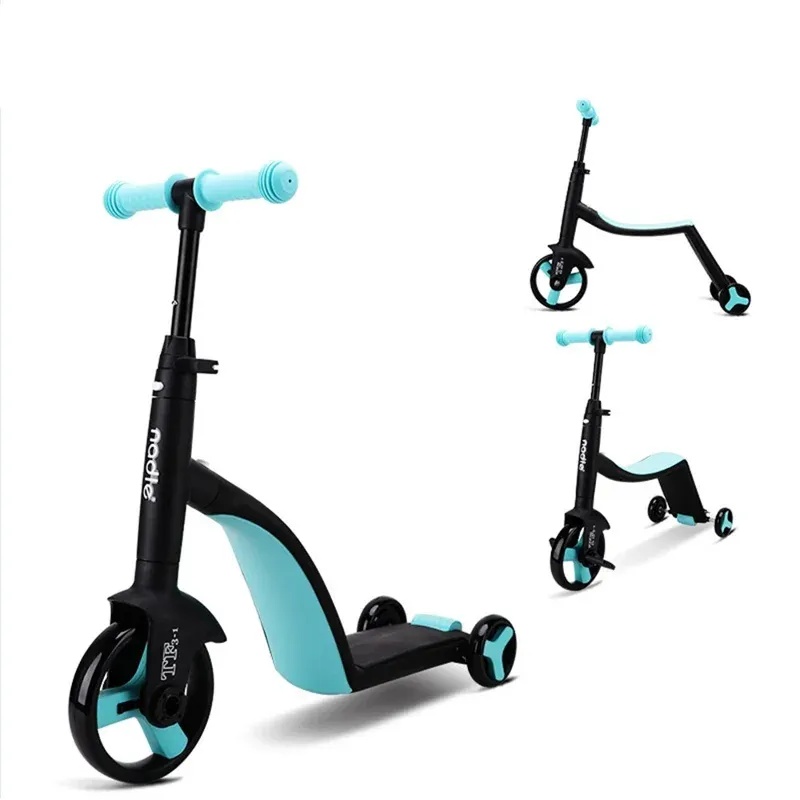 NADLE 3-in-1 Children Scooter Tricycle – Baby Balance Bike, Trike & Scooter, for Toddlers Aged 3–5 Years, Adjustable Handle Height, PU Wheels, Safety Brake, 25kg Load Capacity | TF3-1 |