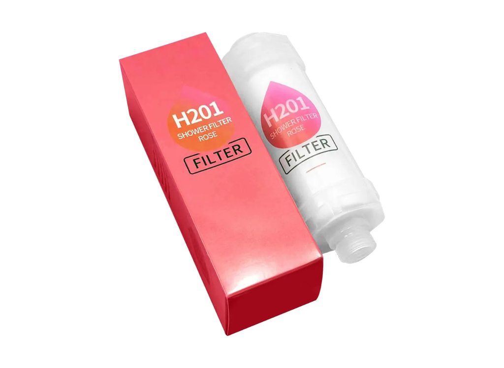 فلتر الدش العطري – مناسب عالميًا، يلين الماء العسر، يزيل الكلور والفلورايد، للعناية بالبشرة والشعر، صديق للبيئة، سهل التركيب | H201 |