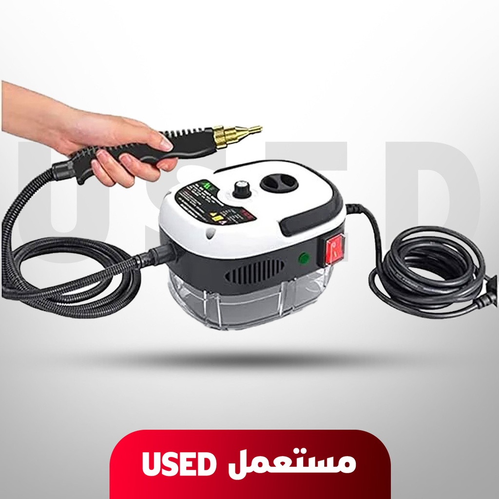 🚨 مستعمل 🚨 منظف بخار محمول عالي الضغط 2500 واط – منظف بالبخار بدرجة حرارة عالية للاستخدام المنزلي – أبيض | AH-SL-001 | 🚨 غير خاضع للضمان 🚨
