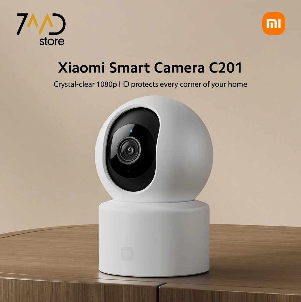 كاميرا شاومي الذكية C201 – كاميرا مراقبة داخلية بدقة 1080p HD مع Wi-Fi 6، تتبّع الحركة، كشف بالذكاء الاصطناعي ودرع حماية للعدسة | MBC27 |