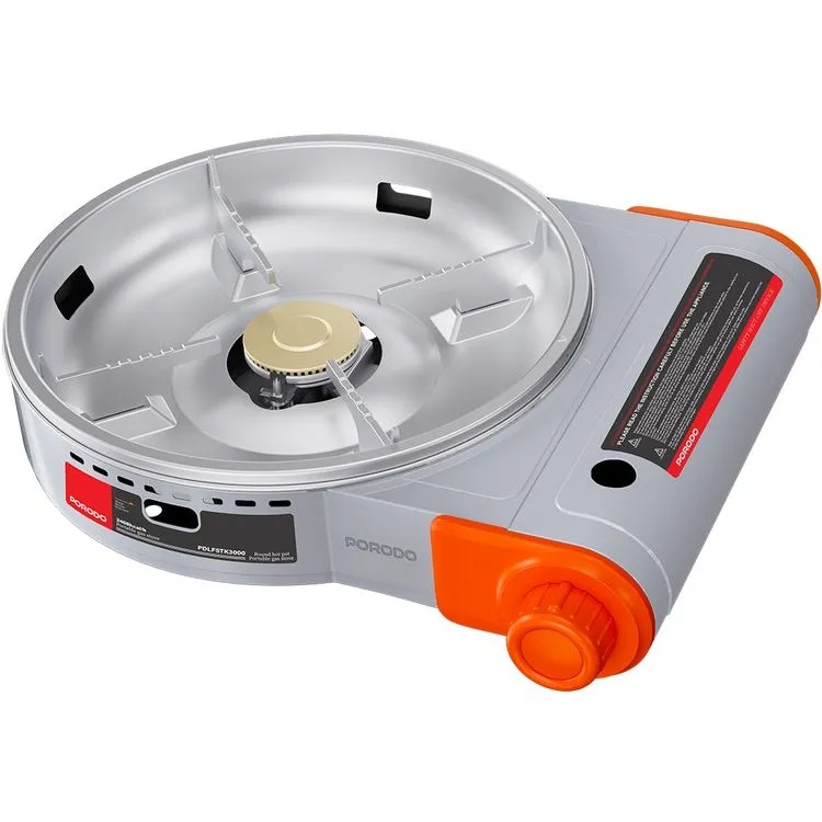 Porodo Tabletop Gas Stove – Single Burner, Multi-Level Flame Control, Electronic Ignition, Quick Butane Setup | PDLFSTK3000GY |