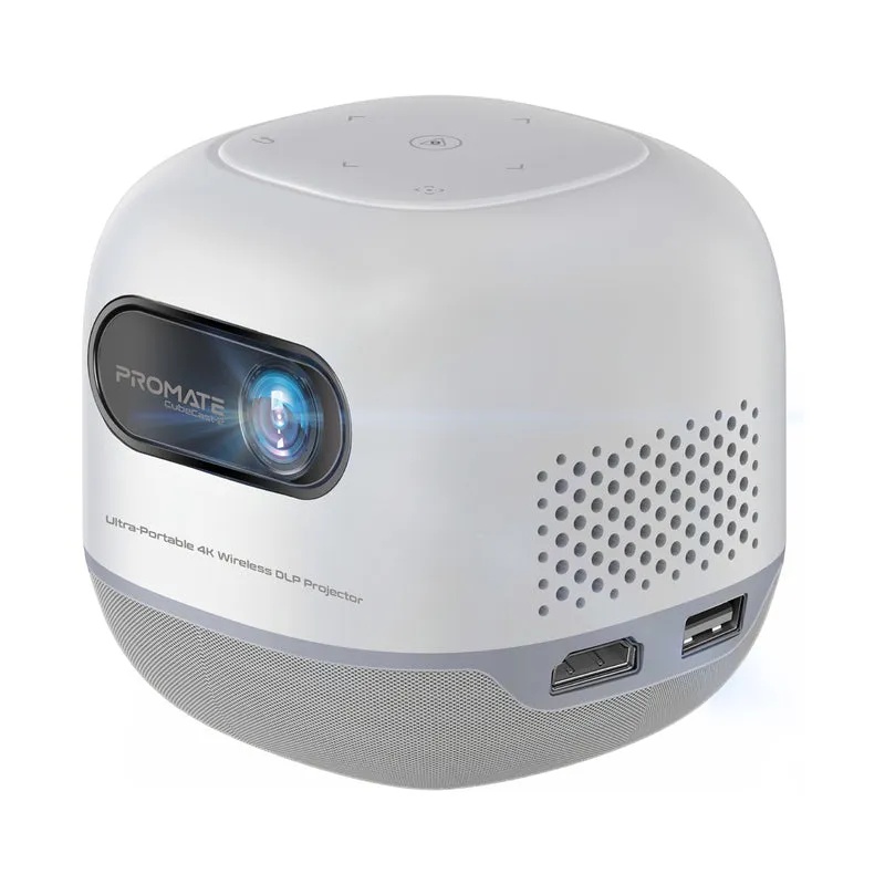 PROMATE Ultra-Portable 4K Wireless DLP Projector with Touch Control, Android 13 & Bluetooth With 1 Year Free Software Support & Update | CubeCast-2 |