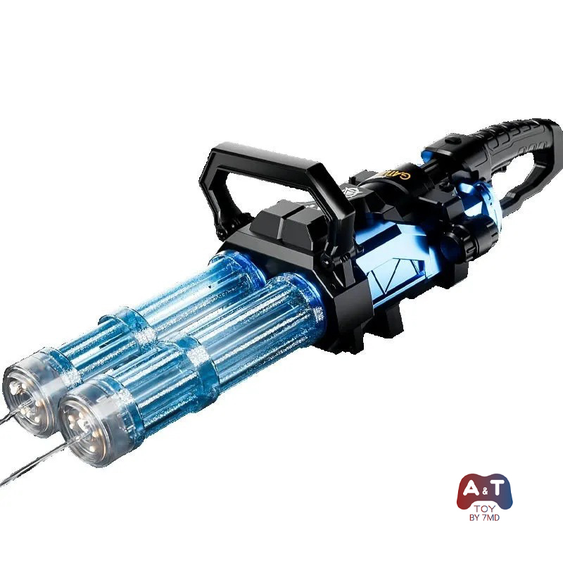 رشاش الماء | مسدس الماء من A&T TOY – مسدس ماء أوتوماتيكي مزدوج الماسورة مع إضاءة LED وبطارية قابلة لإعادة الشحن وخزان ظهر كبير | A&T-005G |