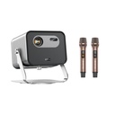 Byintek Smart WiFi DLP Projector with 2200 ANSI Brightness, Full HD 1080P, Google TV 11.0, PTZ Stand and Dual Wireless Microphones for Karaoke & Home Cinema With One Year Free SUB | UFO R90 Max |