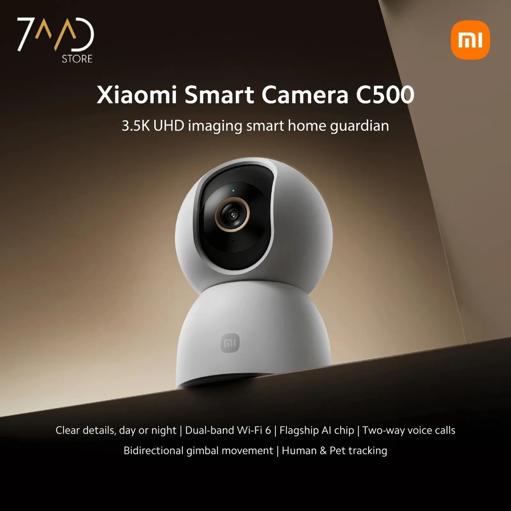 Xiaomi Smart Camera C500 – 3K Ultra HD Indoor Security Camera, 360° Pan & 116° Tilt, Night Vision, Dual-Band Wi-Fi, Privacy Shield | MBC44 |