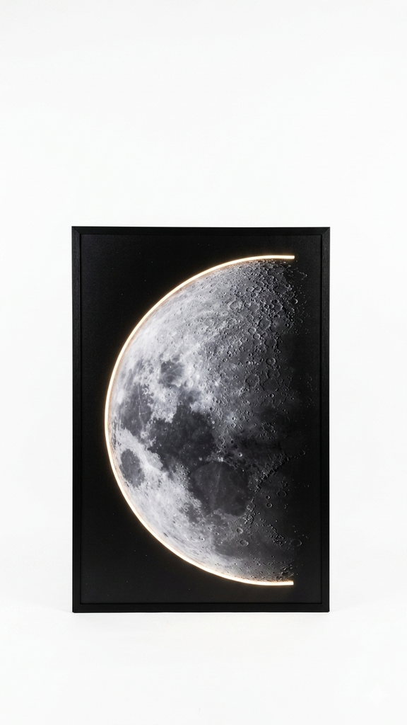 Wall Artwork Decoration Moon Design with LED - (80xx120cm)