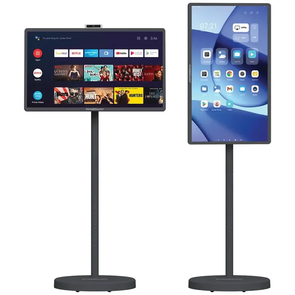 Powerology Banf 32 inch Portable Smart Monitor with Built-in Battery, Full HD Touch Display & Android OS, With One Year Free SUB | PWHSD01 |