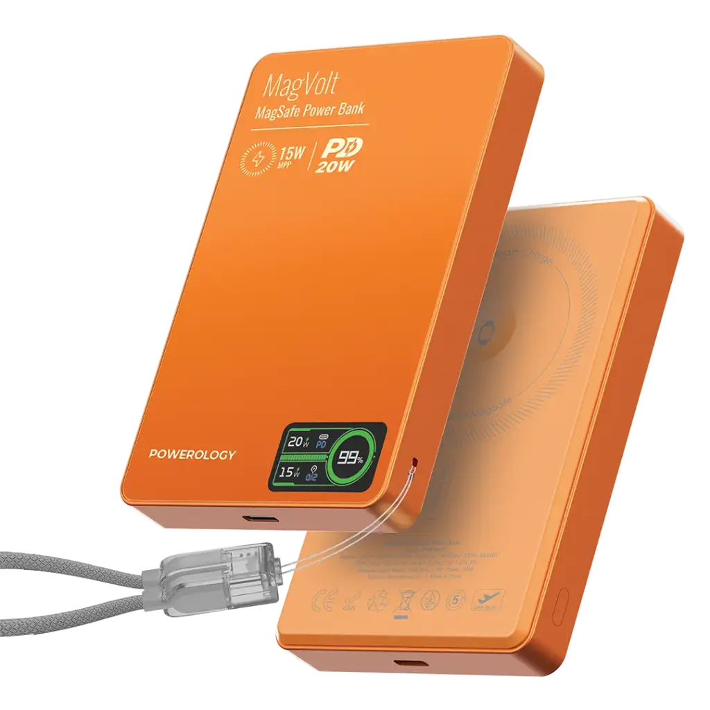Powerology MagVolt 10000mAh Magnetic Power Bank with 20W PD Fast Charging and 15W Wireless Charging | PPBCHA75 |