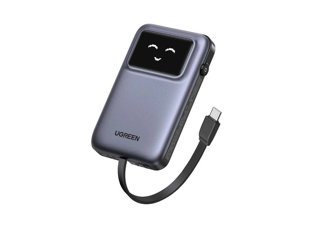 UGREEN Uno Power Bank 10000mAh with Built-in USB-C Cable – PD 30W Fast Charging, TFT Display, 3-Way Output Portable Charger | PB511 \ 35603B |
