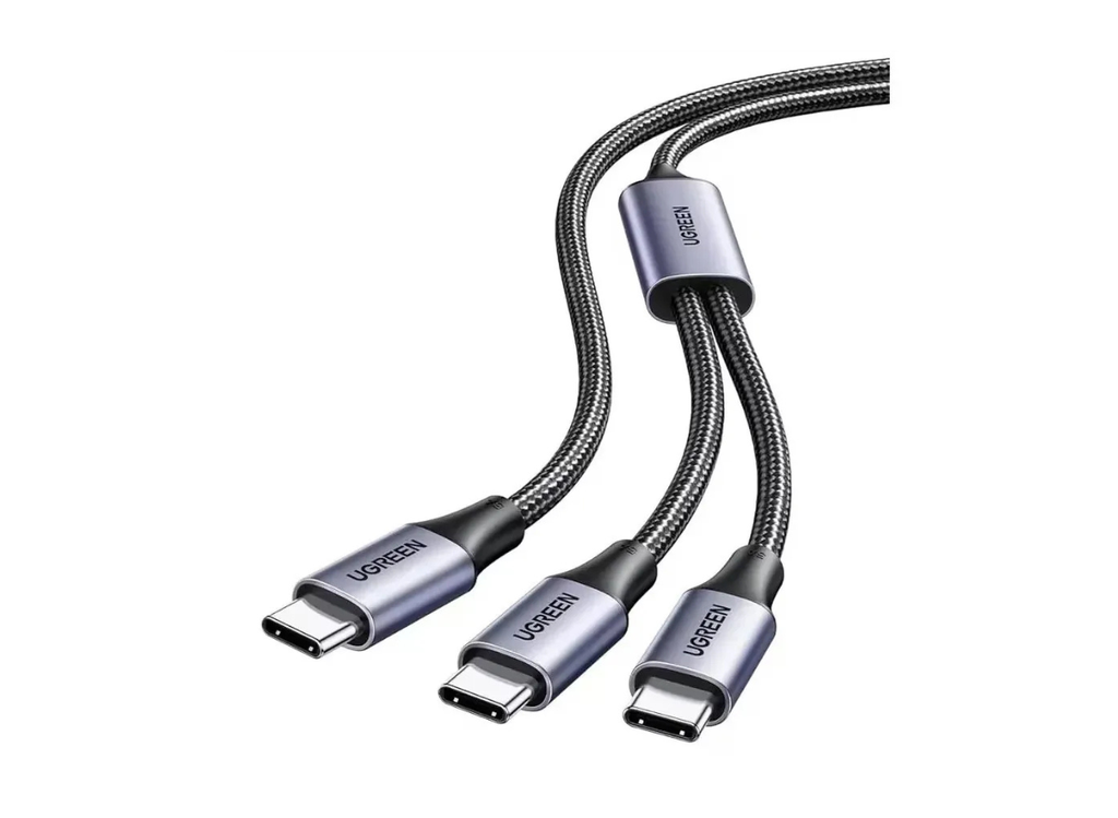 UGREEN 2-in-1 USB-C to Dual USB-C Braided Fast Charging Cable - 100W PD3.0 & QC3.0, Smart E-Marker, High-Speed Data Transfer | US561 \ 35087 |