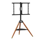 Alebdaa Luxury Wooden Three-Leg MoveUp TV Stand with Shelf – Artistic Tripod Design for 32–75" TVs | Mov001 |