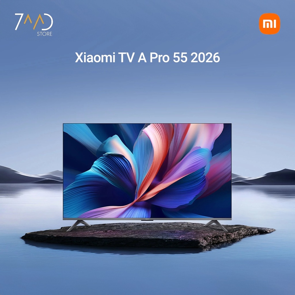 تلفزيون شاومي A برو بحجم 55 انش 2026 – 4K QLED، HDR10+/HLG، صوت Dolby، Google TV، مساعد ذكي، حامل مزدوج، تصميم بدون حواف مع دعم وتحديث للبرامج مجانا لمدة سنة واحدة