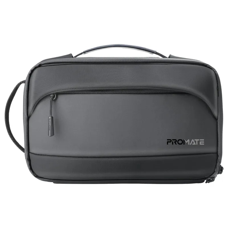 Promate Multi-Pocket Tech Pouch with Biometric Lock | UrbanPouch-Pro |