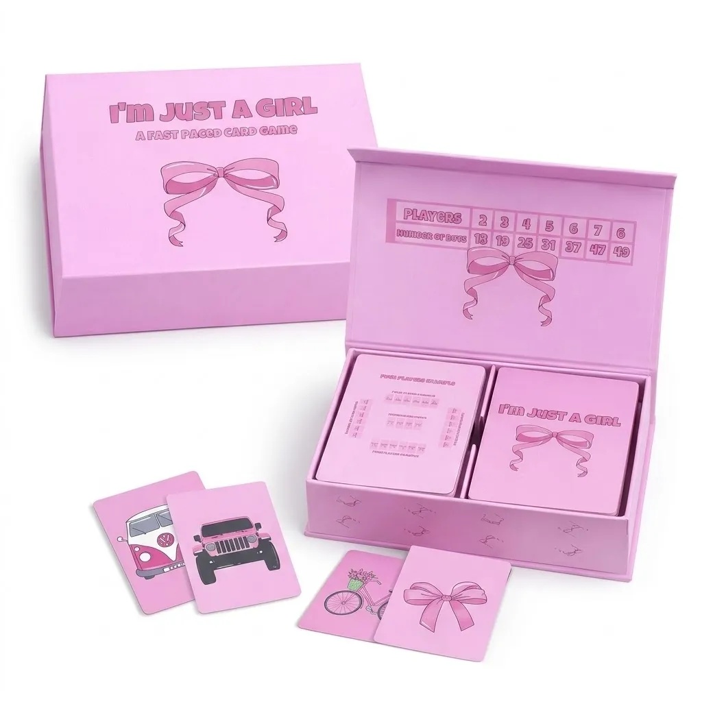 I’m Just a Girl Card Game – Fast-Paced Party Card Game in Pink Box