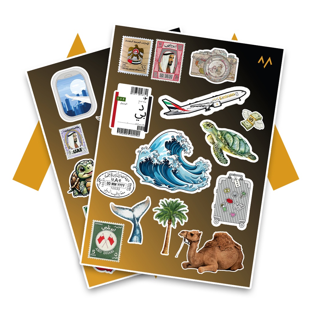 7MD Emirati Travel Stickers Collection – Premium UAE-Themed Stickers for Luggage & Accessories