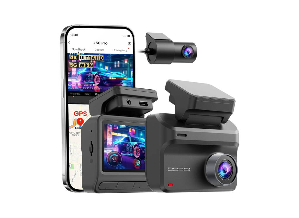 داش كام Z50 Pro من DDPAI  – تسجيل أمامي بدقة 4K وخلفي 1080P، واي فاي 6، GPS مدمج، نظام ADAS. م:| DR200401 |