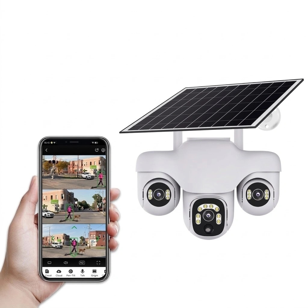 V380 Solar 4G PTZ CCTV Camera with 6MP Triple-Lens, Motion Tracking, Night Vision & Cloud Control | VTS31-G-F |