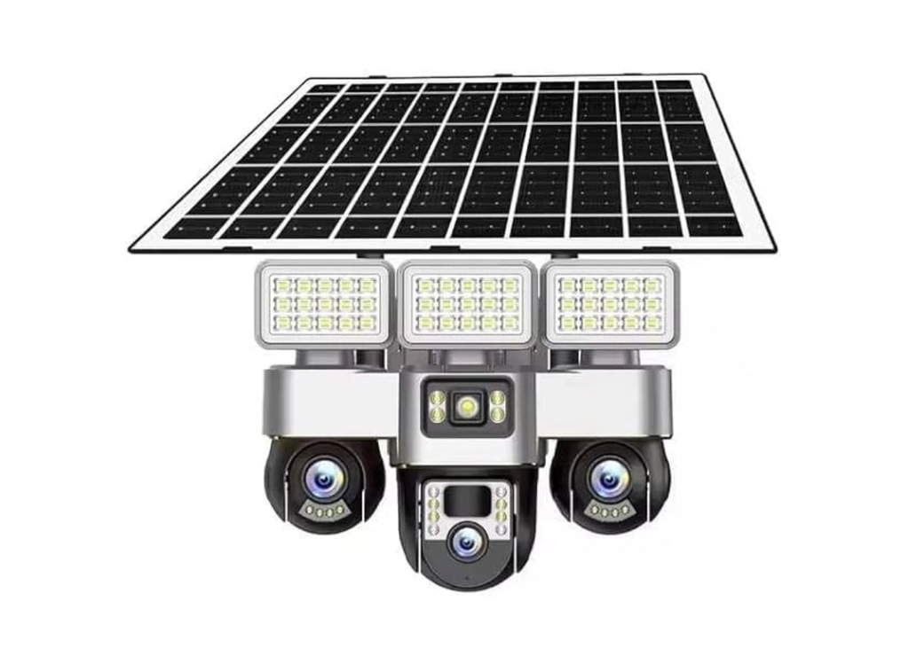 V380 Pro 4G Solar Security Camera – Triple Lens PTZ System, 360° Coverage, Night Vision & IP66 Waterproof | VTS30A-G-F |