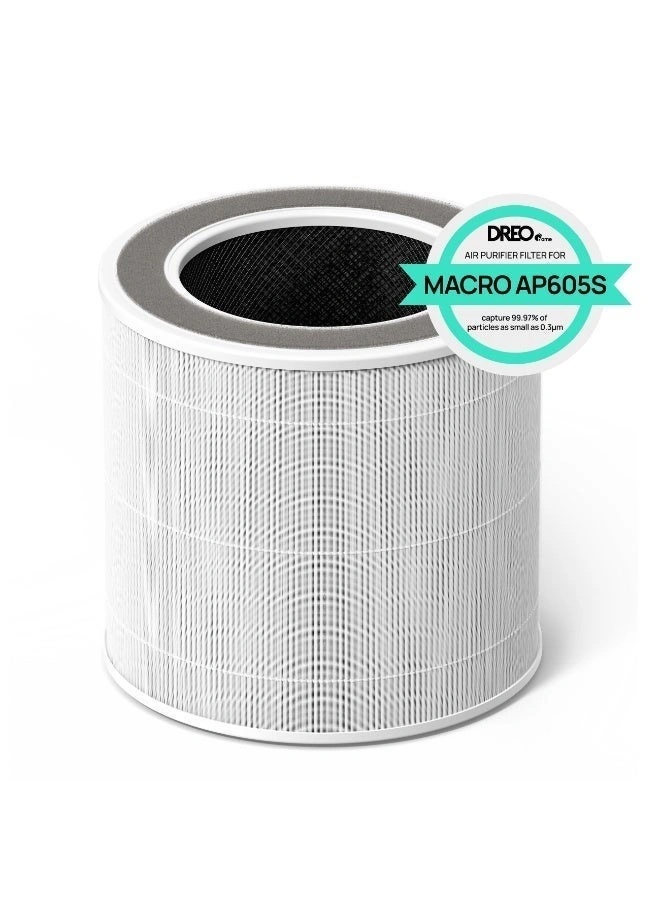 DREO Air Purifier Replacement Filter – 3-in-1 HEPA Filter for Macro AP605S | DR-HPA025 |