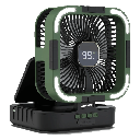 مروحة جرين ليون الشمسية 3 في 1 ببطارية 10000mAh وقدرة 10 واط مع 6 سرعات وإضاءة LED وبنك طاقة - مروحة محمولة قابلة لإعادة الشحن تدعم الشحن بالطاقة الشمسية من جرين ليون | GNPF25SOLFNBK |
