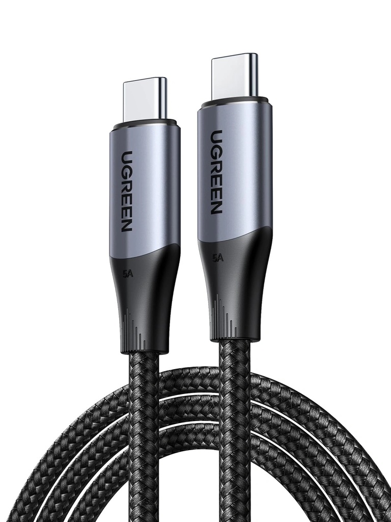 كابل شحن ونقل بيانات من يوغرين تايب سي إلى تايب سي بقدرة 240 واط، يدعم نقل بيانات 10Gbps USB 3.1 Gen 2 وعرض فيديو 4K@60Hz، اتصال احترافي عالي الأداء | US355 |