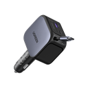 UGREEN Nexode 145W 3-Port Car Charger with Retractable USB-C Cable, 100W Laptop Charging | EC604 / 55910B |