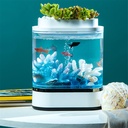 Geometry Mini Lazy Fish Tank USB Charging Self-cleaning Aquarium with 7 Colors LED Light from Xiaomi Youpin