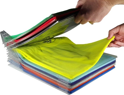[5023] EZSTAX Closet Organizer and Shirt Folder | Regular Size, 10-Pack