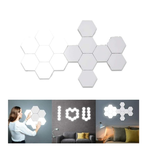 [5490] GI LED Touch-Sensitive Hexagonal Wall Lights Modular LED Honeycomb Night Lights Creative Geometry Assembly DIY Modern Wall Lamps Decoration for Bedroom | Gi-818 |