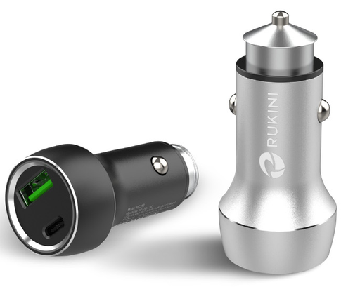 Dual USB Car Adapter Charging Faster- 18W (USB Type-C & Usb-A Car Charger)
