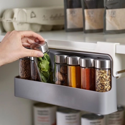 [7231] Under Shelf Pull Down Sliding Spice Rack