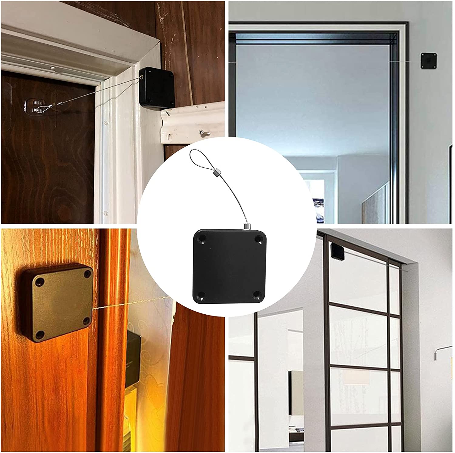 Door Closer, Anself Automatic Sensor Door Closer,Drawstring Closer Door Residential for All Doors