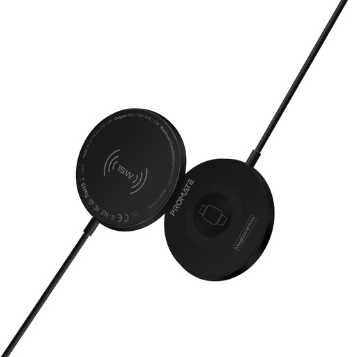 [7374] Promate 3 in 1 Ultra-Slim Wireless Charger with 15W Magnetic Charging (Airpods & iPhone) & 2.5W Watch Charger - Model: MagCord-Trio