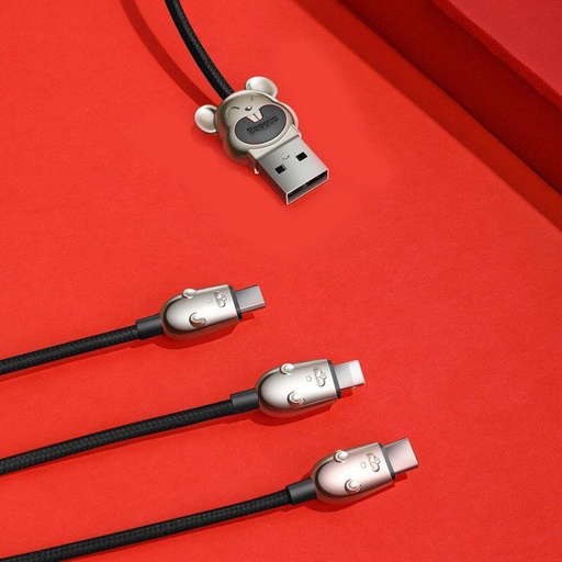 [7392] Baseus | CAMLT-MU01 | 3 IN 1 USB | 1.2M | Cable Shape of Three Little Mouse