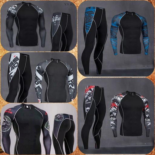 Functional Polyester Fiber Thermal Sportswear Velvet Warm Hot-Dry Technology Fitness Sport Suit