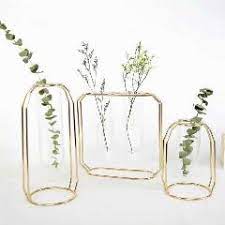 [7592] NORDIC CREATIVE VASE HOME DECOR GOLDEN GLASS VASE HYDROPONIC PLANT HOLDER (Set of 3 Pieces)