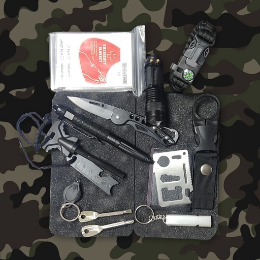 [7639] 11 In 1 Professional Emergency Survival Gear Tools With A Storage Bag