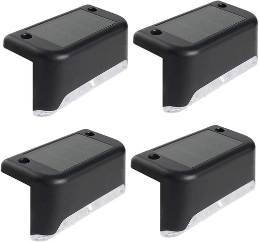 [7709] Outdoor LED (4 Pack) Waterproof Solar Light For | Stairs, Steps, Fence, Patio, Driveway |