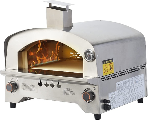 [7754] OMEGA Portable Stainless Steel Gas Oven Fired Pizza Maker For Outdoor BBQ & Camping Use | PZ0003G | O-IPO