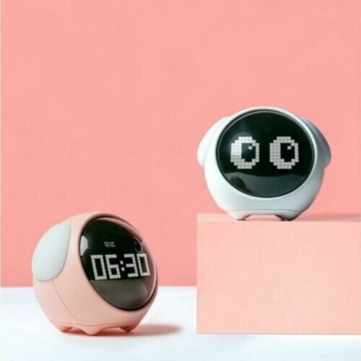 [7787] RECHARGEABLE DIGITAL EMOJI ALARM CLOCK WITH VOICE CONTROL & LED NIGHT LIGHT | BWBQNZ-01 |