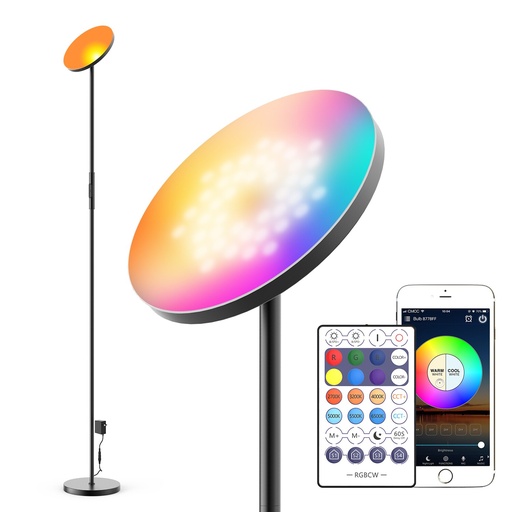 [7789] SMART WiFi RGB+CCT FLOOR STAND LIGHT LAMP SUPPORT'S ALEXA & GOOGLE VOICE CONTROL & REMOTE CONTROL