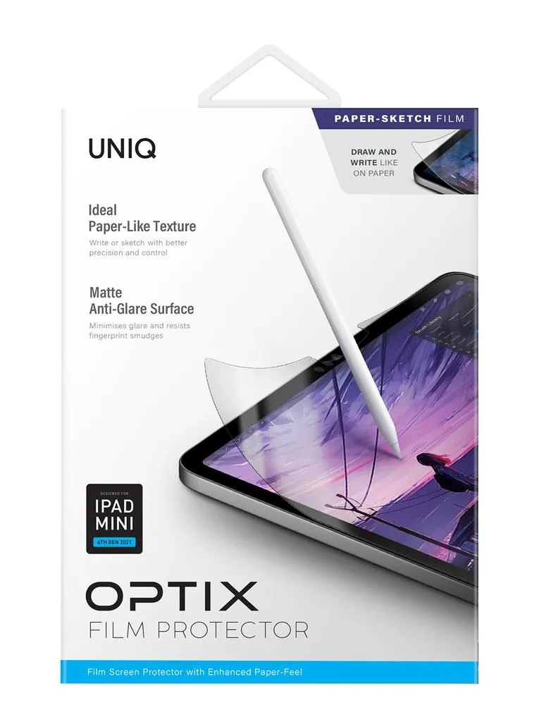 UNIQ iPAD OPTIX FILM PROTECTOR PAPER - SKETCH FILM MADE FOR APPLE PENCIL TO DRAW & WRITE LIKE ON PAPER